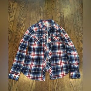 Passport Button Down Shirt [Womens S | Blue Plaid]